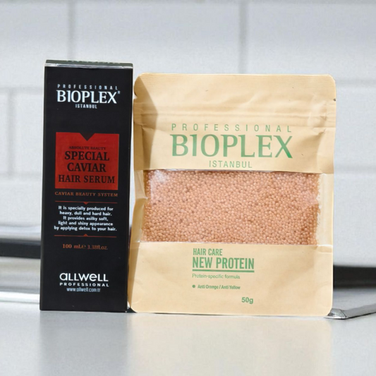 Eva Hair Glam Caviar Serum (100ml) + Protein Balls 50g Golden Sachet Combo