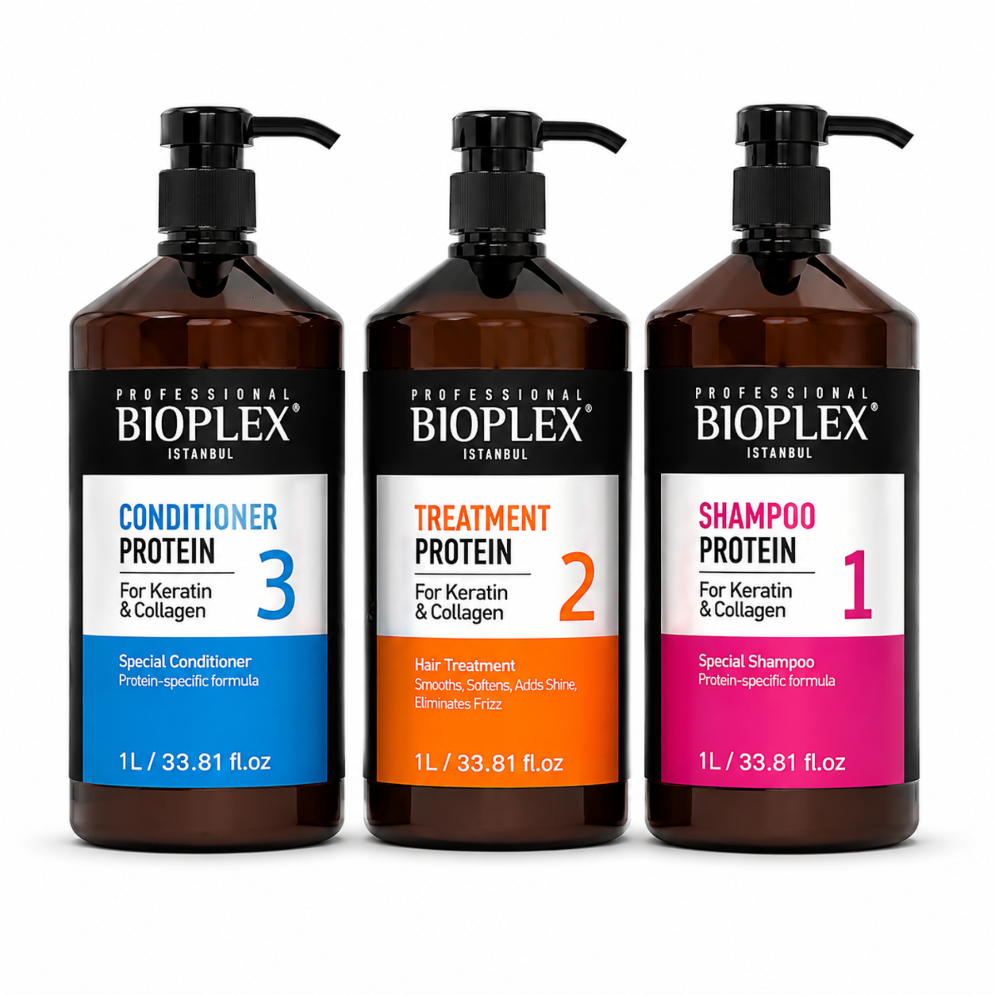 【3本セット】P PREMIUM SCALP SHAMPOO BIOTECH Bioplex 3-Step Hair Care Set Keratin Shampoo, Conditioner & Treatment