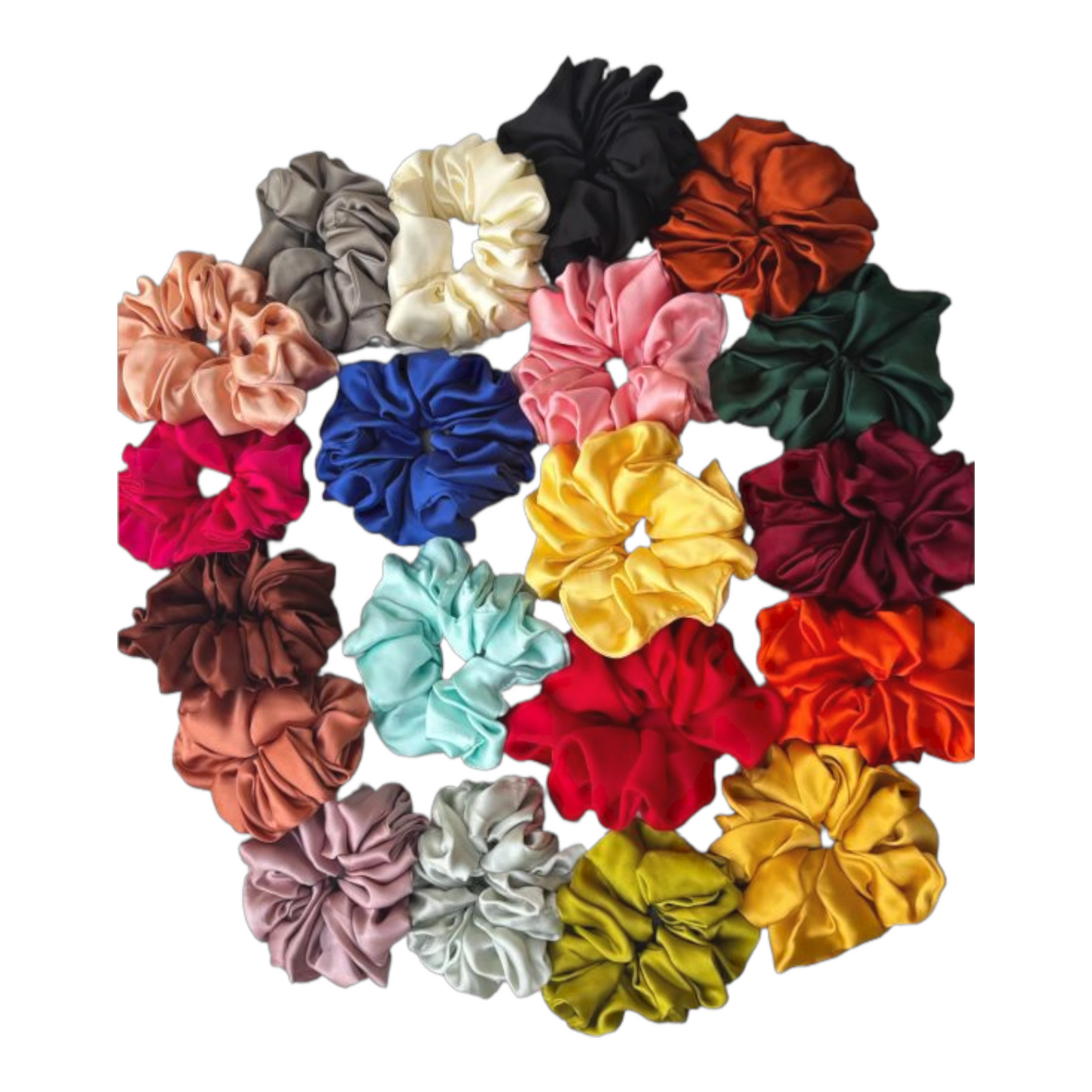Bundle of 10 Premium Silk Scrunchies | No-Damage Luxury Hair Ties