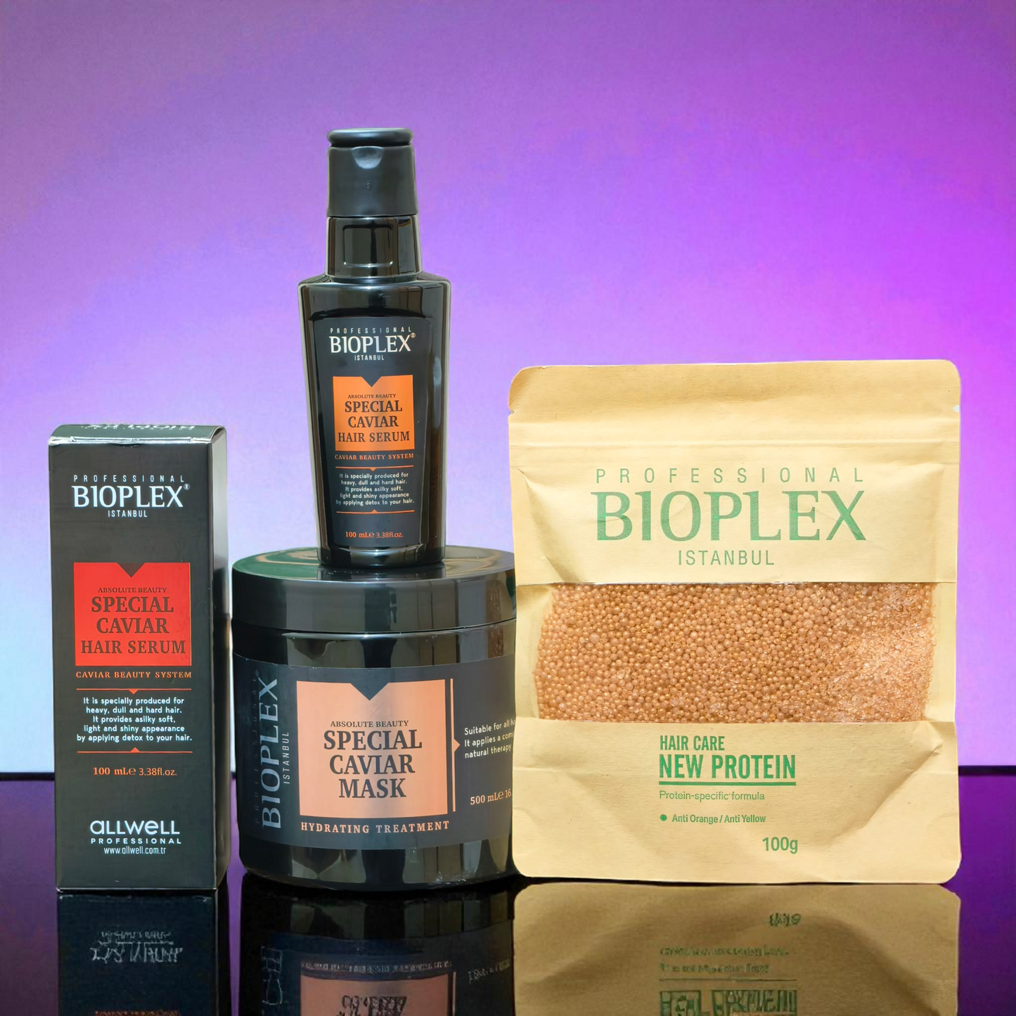 Caviar Serum + 100g Golden Protein Balls Sachet + Caviar Mask 500ml