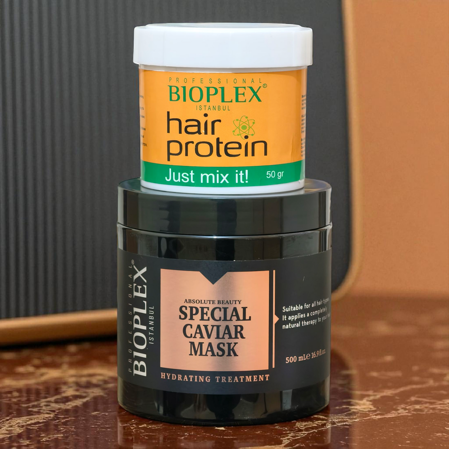 50g Golden Protein Balls Jar + Caviar Hair Mask 500ml