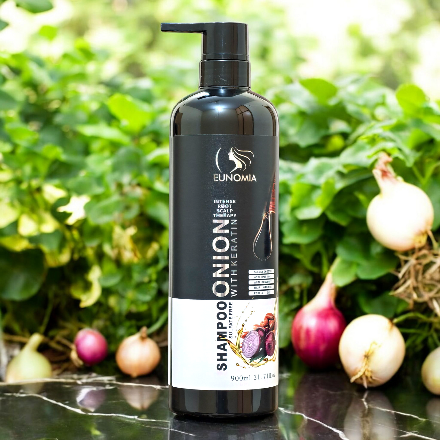 EUNOMIA Onion & Keratin Shampoo – Sulfate-Free Strength & Shine | 900ml