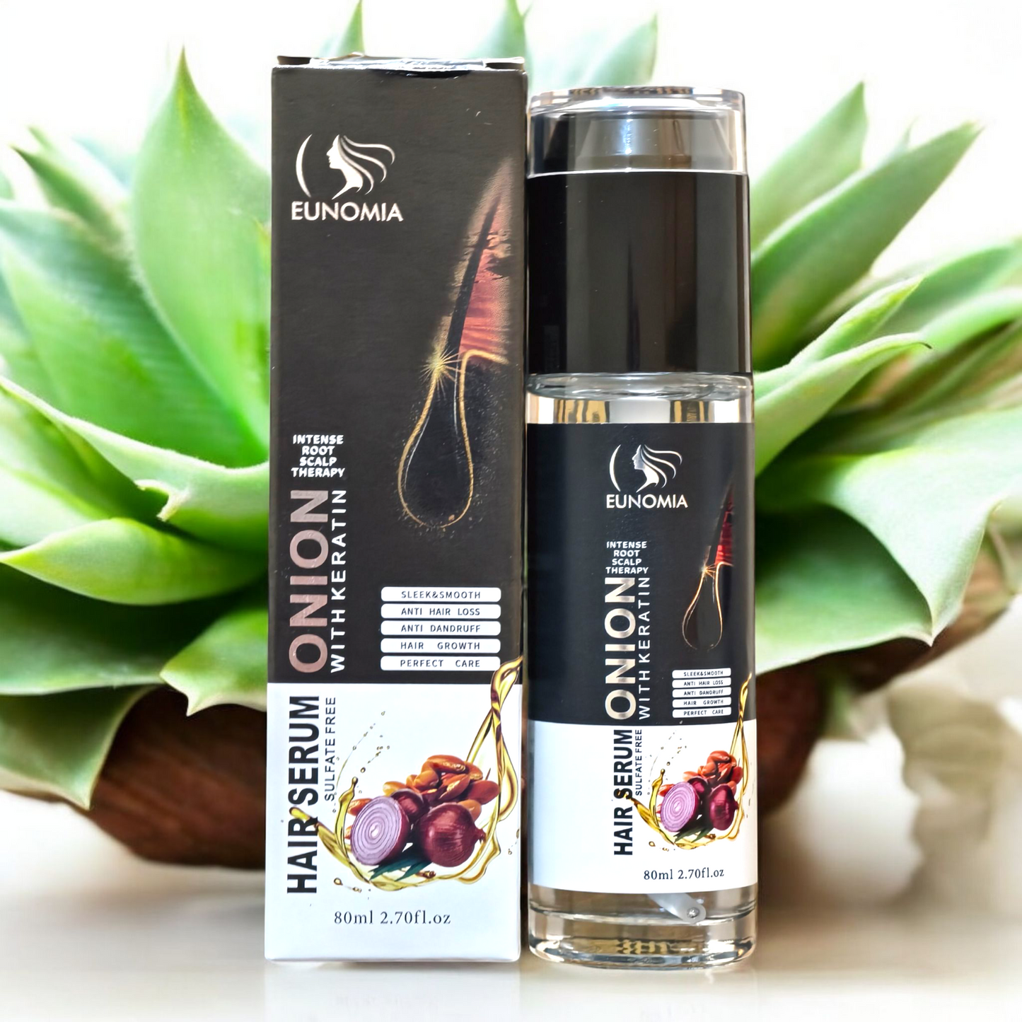 EUNOMIA Onion & Keratin Hair Serum – Anti Hair Loss, Smooth & Shine | 80ml