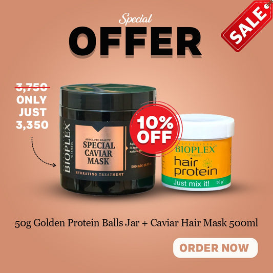 50g Golden Protein Balls Jar + Caviar Hair Mask 500ml