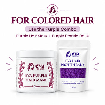 EVA Purple Hair Mask 500ml + Protein Balls Combo Deal – Deep Repair & Protein Hair Treatment