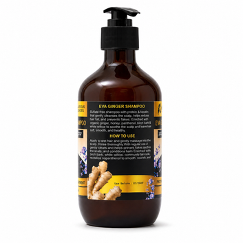 Eva Ginger Shampoo – Protein & Keratin Anti Hair Fall Sulfate-Free Shampoo (500ml)