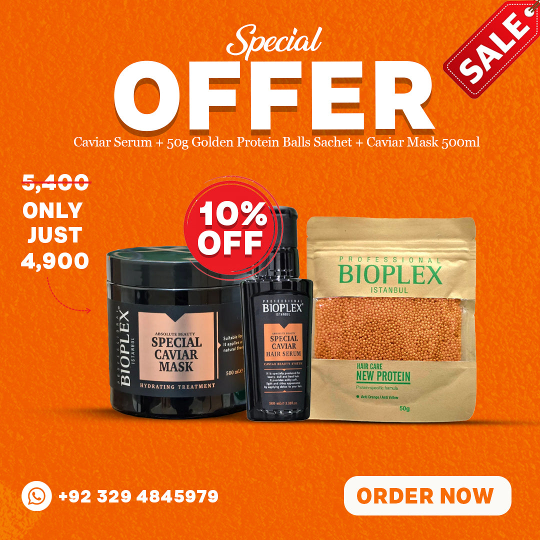 Bioplex Triple Care Caviar Combo – Complete Damage Repair & Shine System