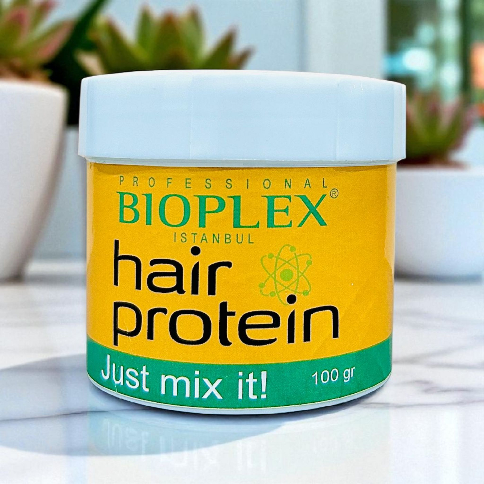 Bioplex Golden Protein Balls 100g Jar for hair repair and strengthening by Eva Hair Glam