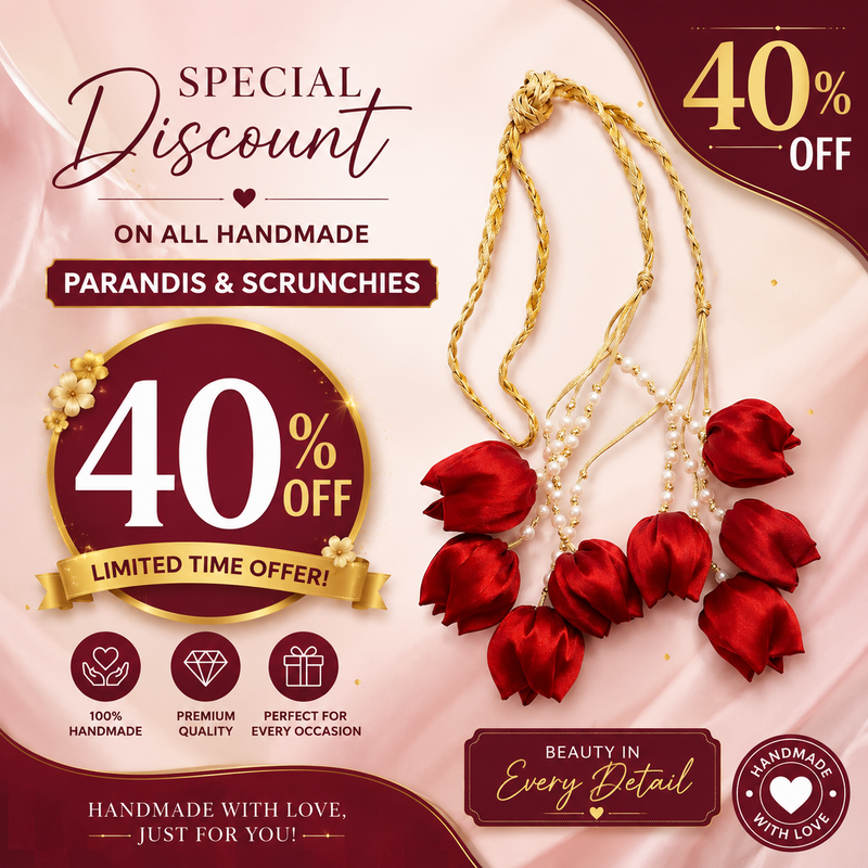 Premium Red Tulip Prandi – Handmade Bridal Hair Accessory