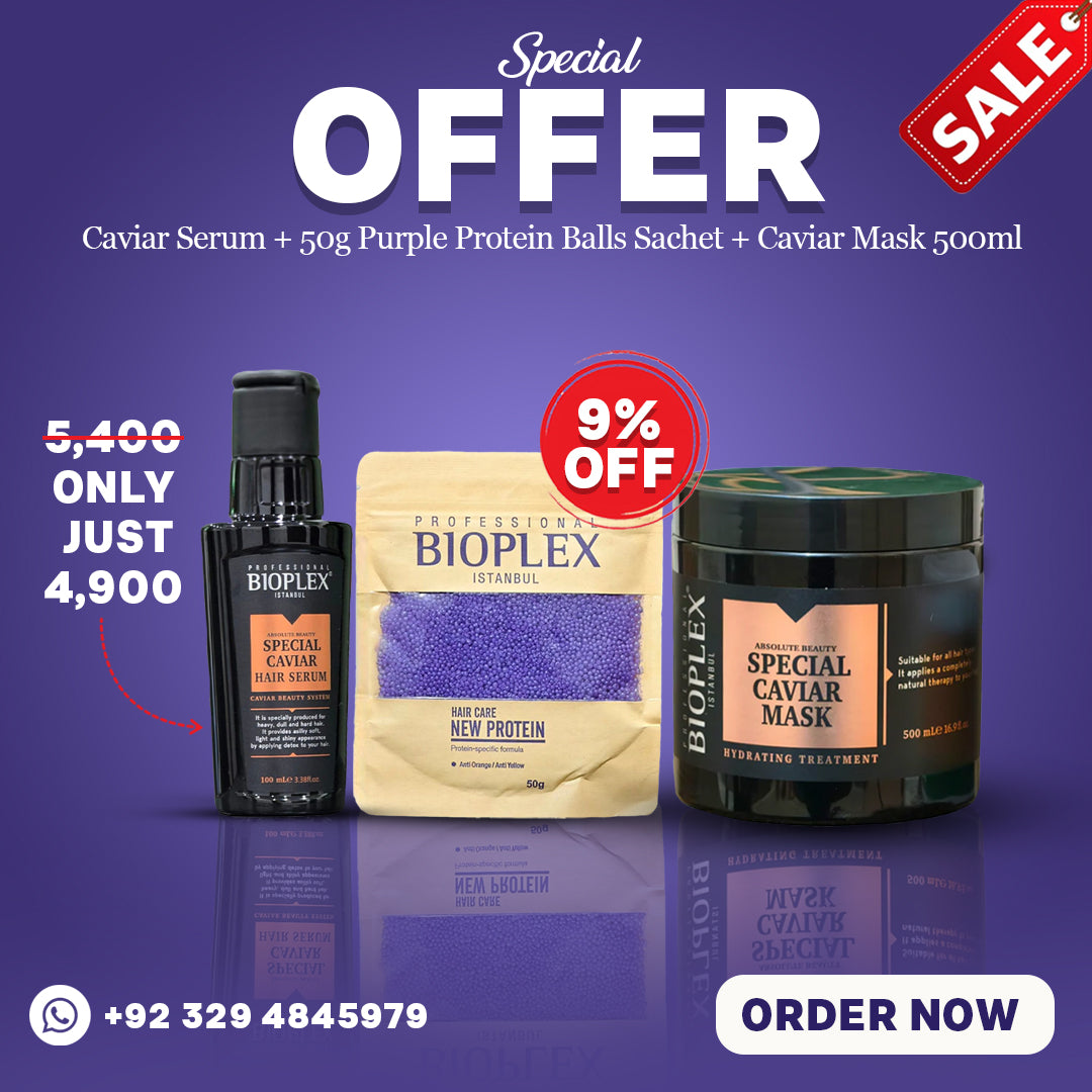 Caviar Serum + 50g Purple Protein Balls Sachet + Caviar Mask 500ml