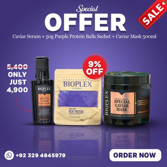Caviar Serum + 50g Purple Protein Balls Sachet + Caviar Mask 500ml