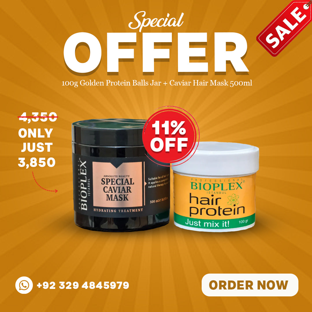 100g Golden Protein Balls Jar + Caviar Hair Mask 500ml