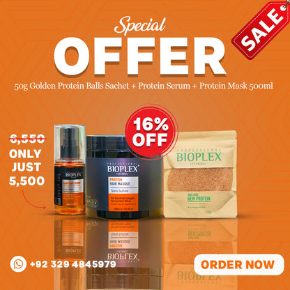 50g Golden Protein Balls Sachet + Protein Serum + Protein Mask 500ml