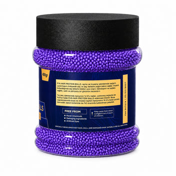 Eva Purple Hair Protein Balls 400g Jar – Collagen & Keratin Repair for Treated Hair