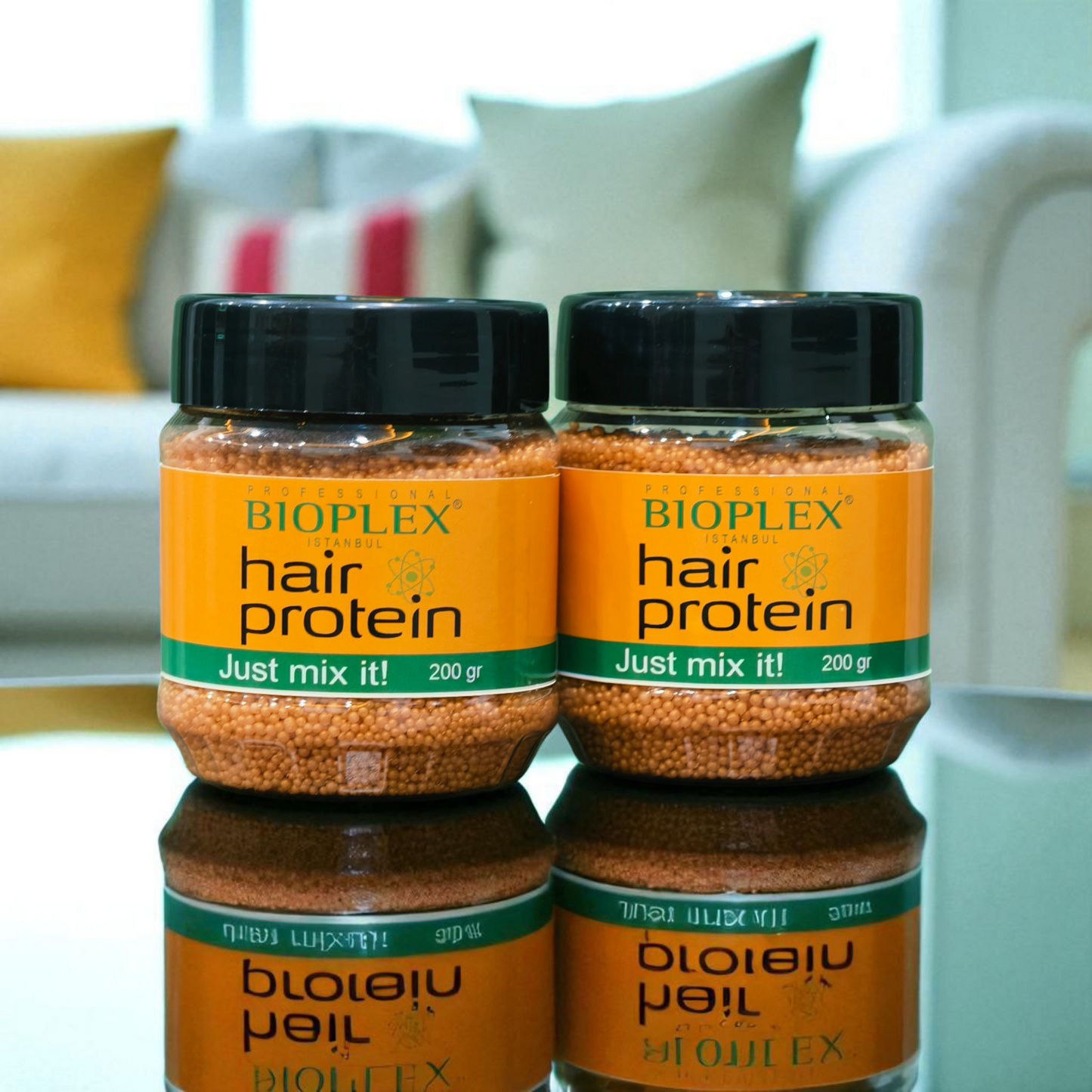 Eva Hair Glam Bioplex Golden Protein Jar with keratin and collagen