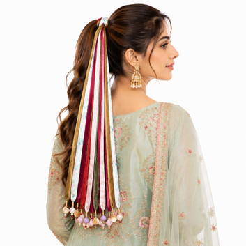 Handcrafted Ribbon Parandi Hair Tie – Ethnic & Festive Hair Accessory