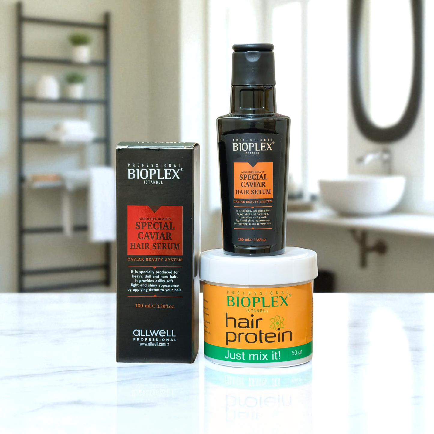 Caviar Hair Serum + 50g Golden Protein Balls Jar