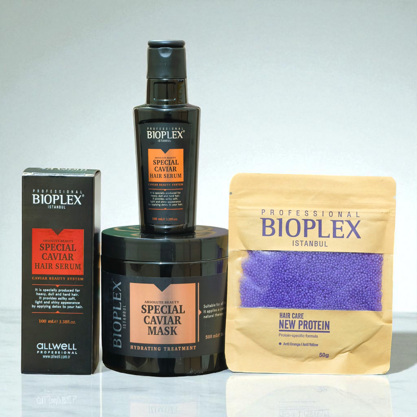 Caviar Serum + 50g Purple Protein Balls Sachet + Caviar Mask 500ml