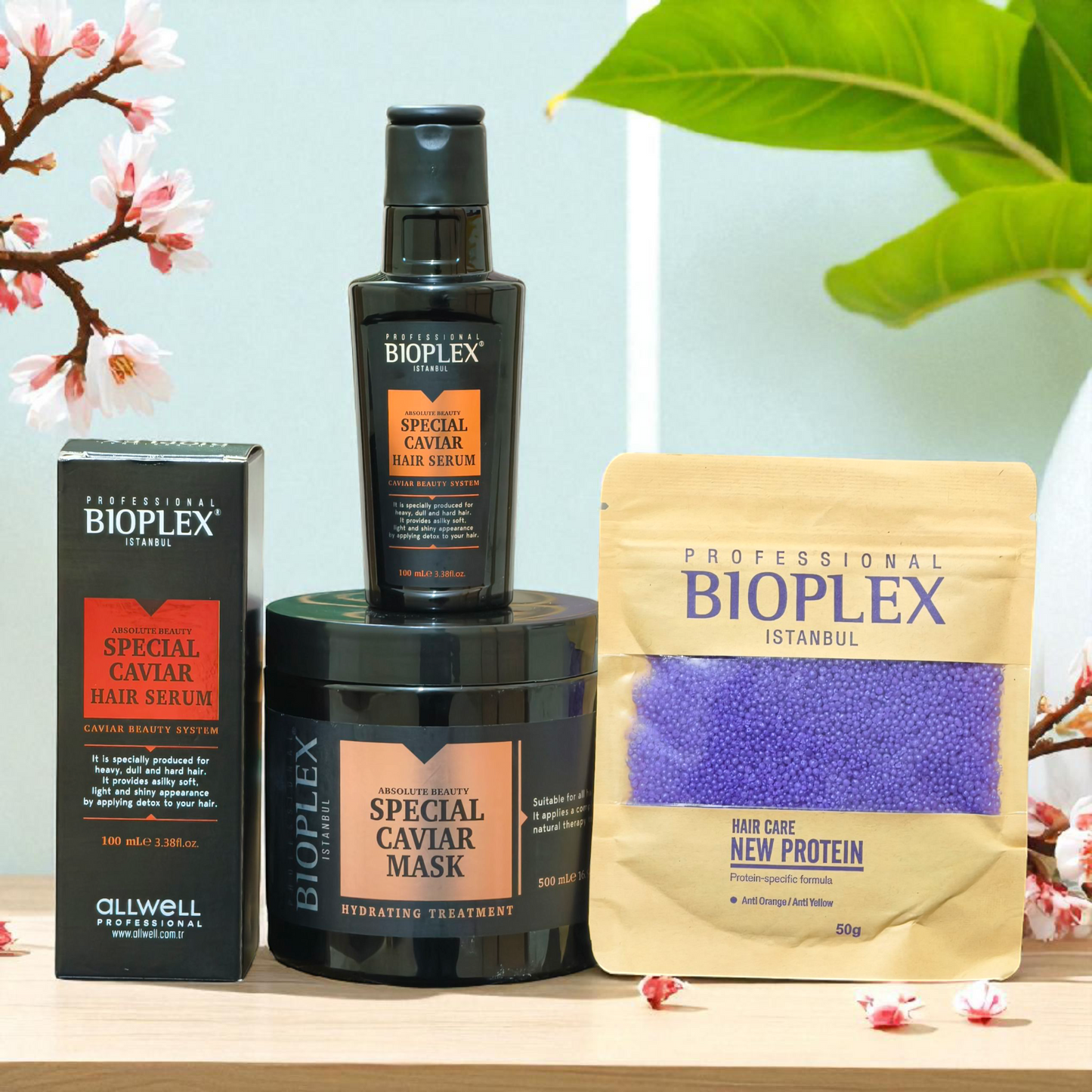 Caviar Serum + 50g Purple Protein Balls Sachet + Caviar Mask 500ml