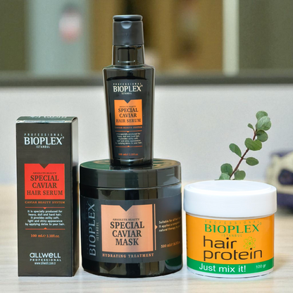 100g Golden Protein Balls Jar + Caviar Serum + Caviar Hair Mask 500ml