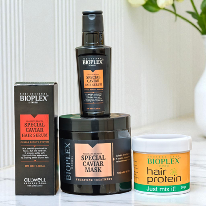 50g Golden Protein Balls Jar + Caviar Serum + Caviar Hair Mask 500ml