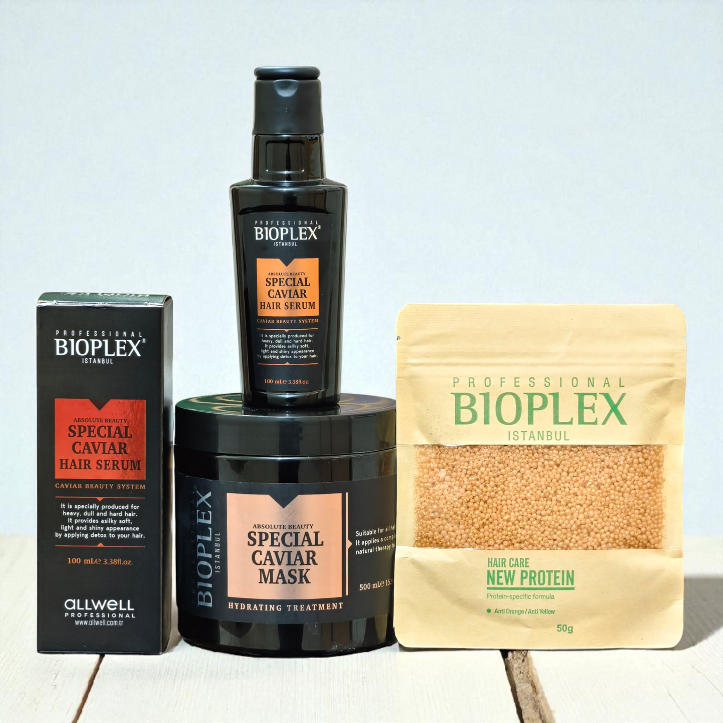 Caviar Serum + 50g Golden Protein Balls Sachet + Caviar Mask 500ml