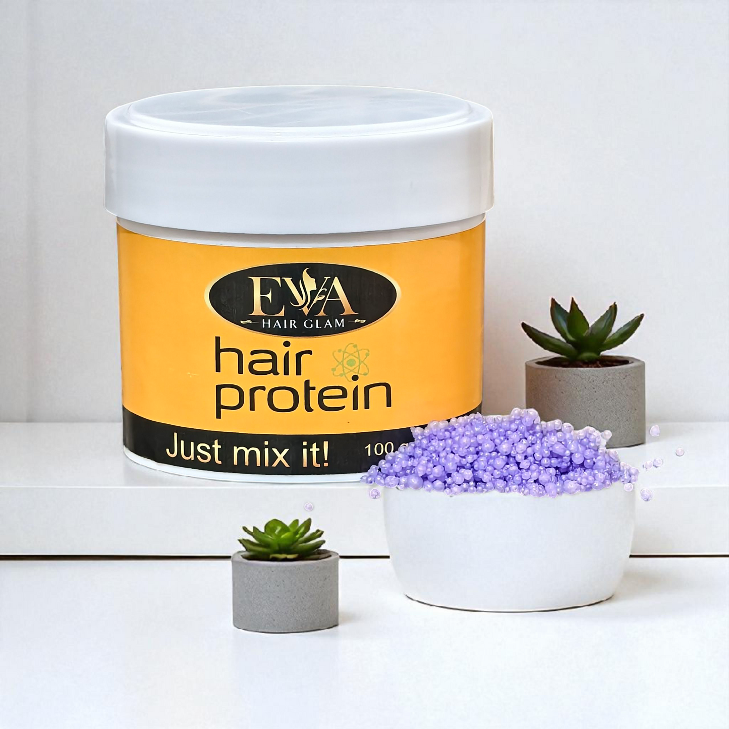 Eva Hair Glam Purple Protein Balls Combo – 2 × 200g Jars + 100g Jar FREE