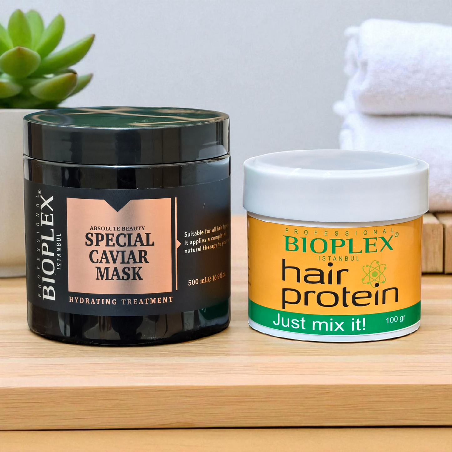 100g Golden Protein Balls Jar + Caviar Hair Mask 500ml