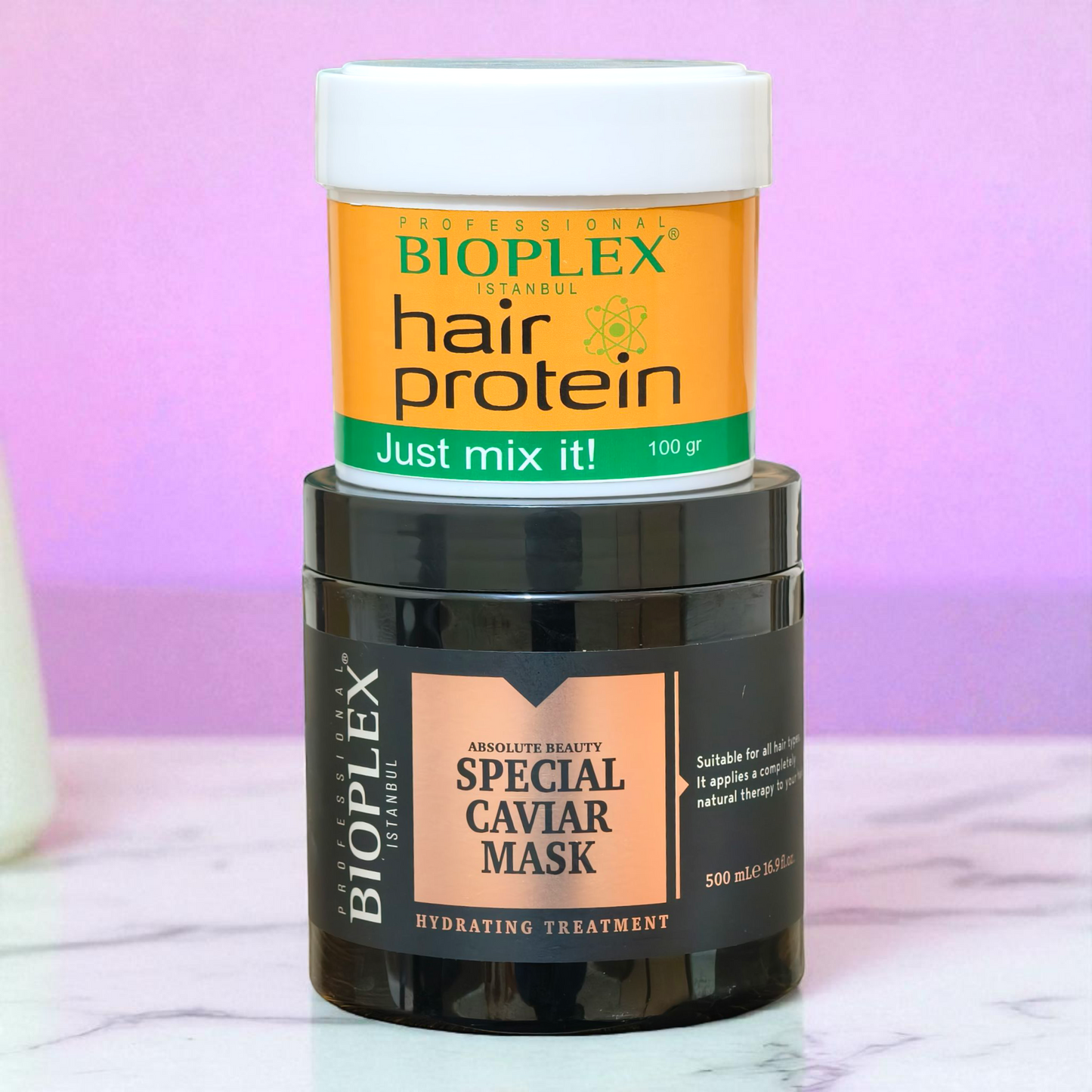 100g Golden Protein Balls Jar + Caviar Hair Mask 500ml