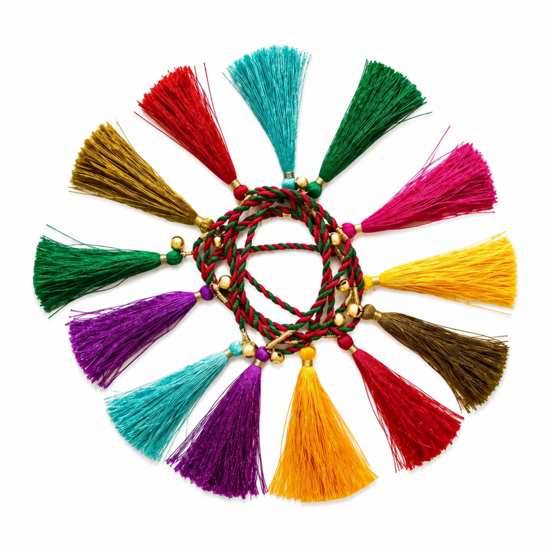 Traditional Multicolour Handmade Parandi | Tassel Braid Hair Accessory – eva hair glam