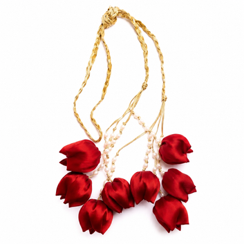 Premium Red Tulip Prandi – Handmade Bridal Hair Accessory