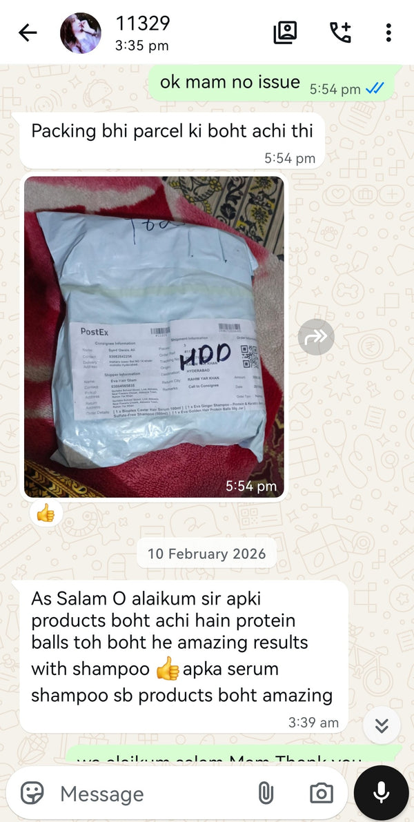 Amina K.'s WhatsApp review