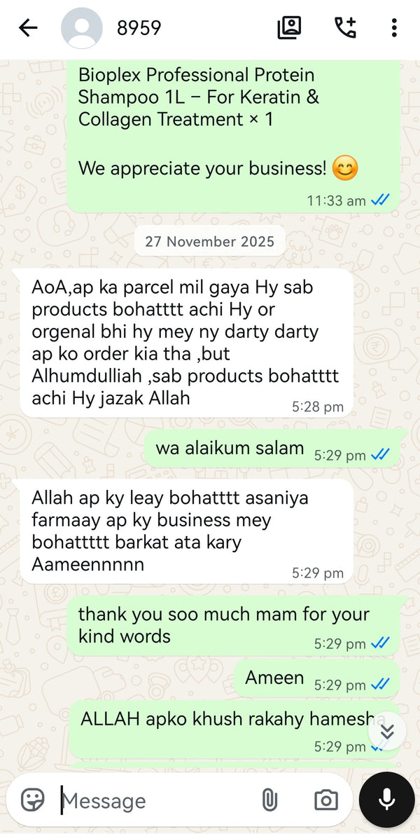 Sara M.'s WhatsApp review