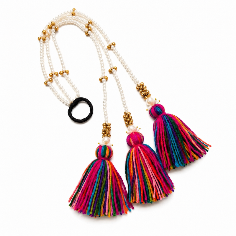 Traditional Kashmiri Parandi | Festive Mehndi & Dholki Hair Accessory