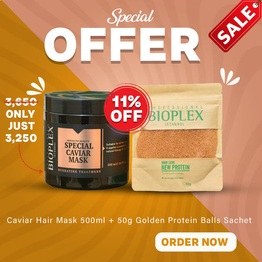 Caviar Hair Mask 500ml + 50g Golden Protein Balls Sachet
