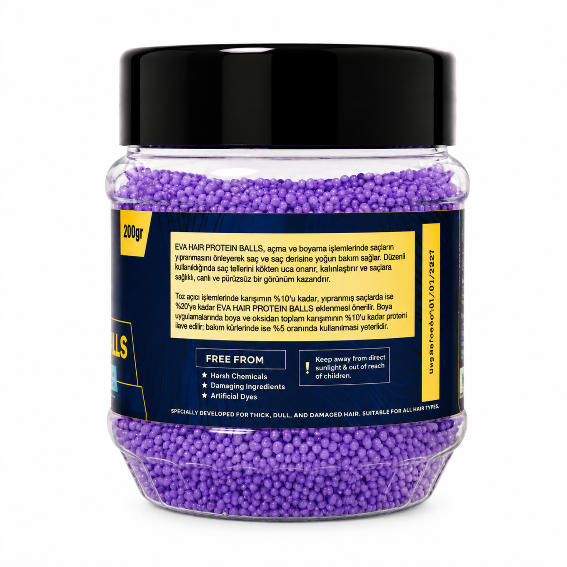 Eva Purple Protein Balls 200g Jar – Nourishing Hair Repair Treatment for Treated Hair