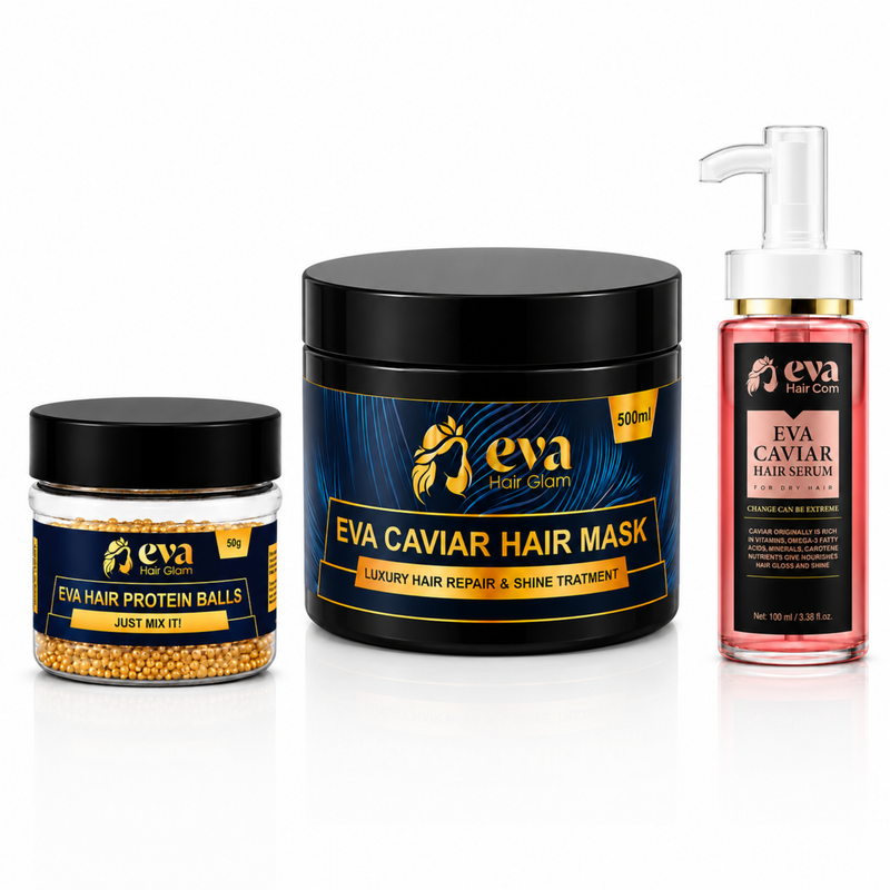 Eva Caviar Hair Mask 500ml + Protein Balls + Eva Caviar Hair Serum