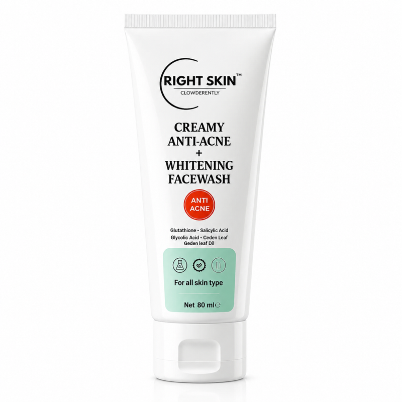 Eva Right Skin Anti-Acne Face Wash 80ml – Oil Control, Whitening & Acne Treatment for Clear Skin